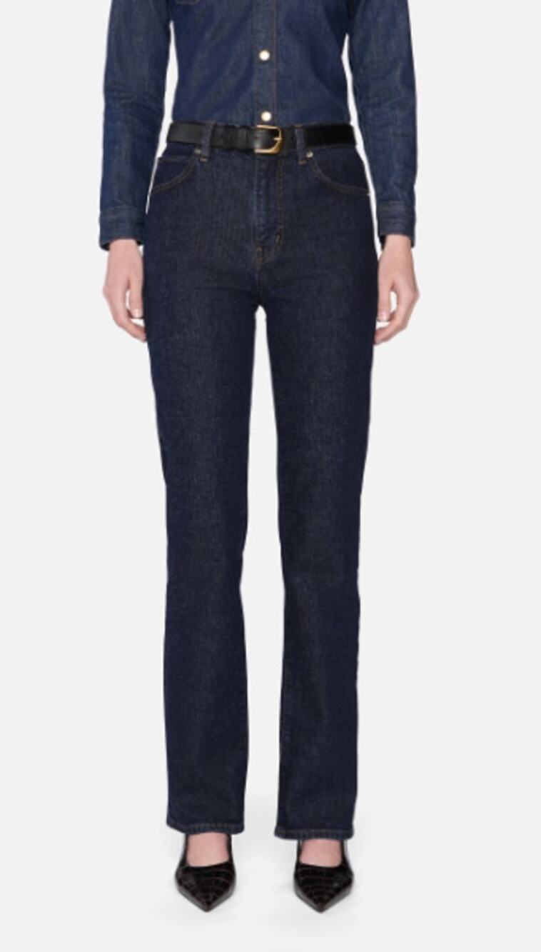 Frame The Ruler Cotton Blend Dark Wash Denim Straight Leg Jeans Taboo 28 / 6